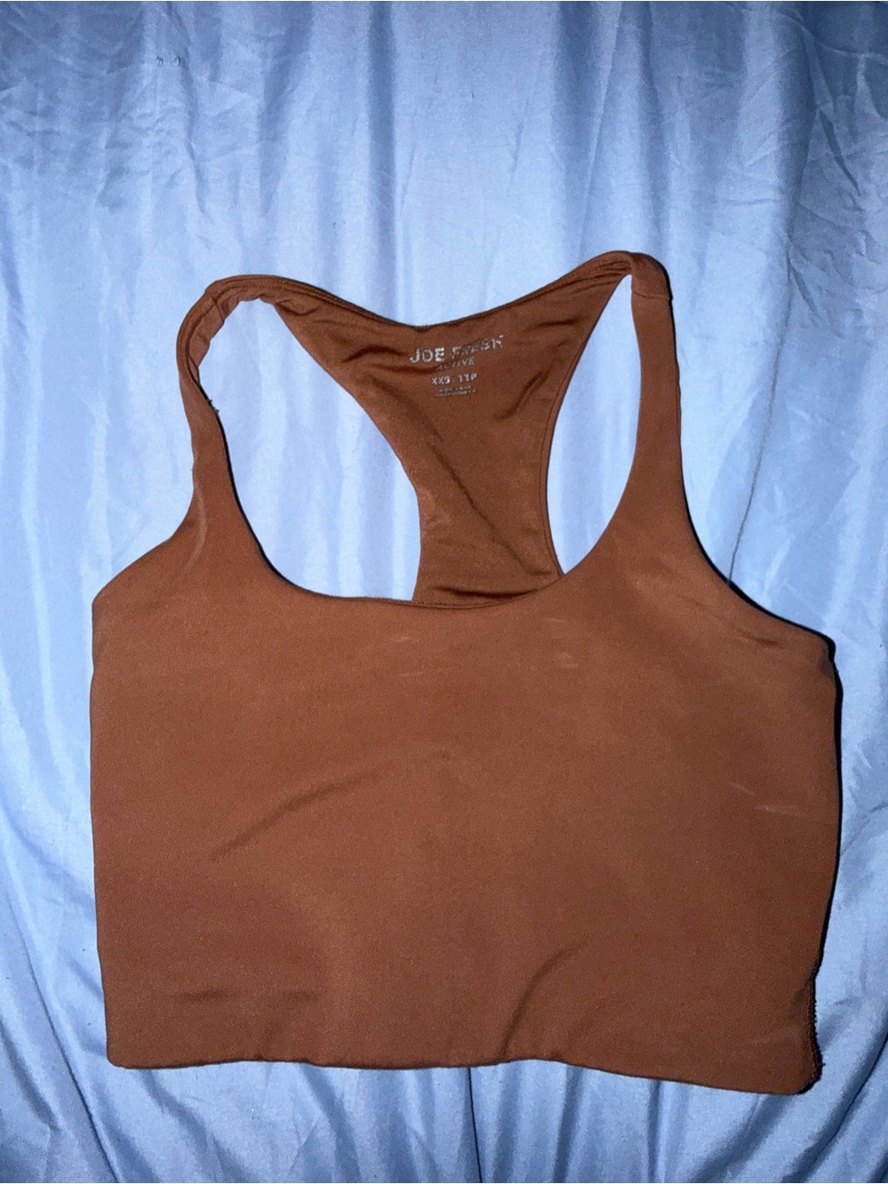 Joe Fresh Rust Brown Racerback Crop Tank